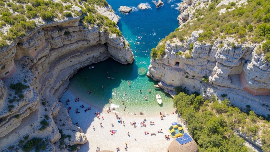Vista amplia de Zukamice en Grad Komiža, Vis