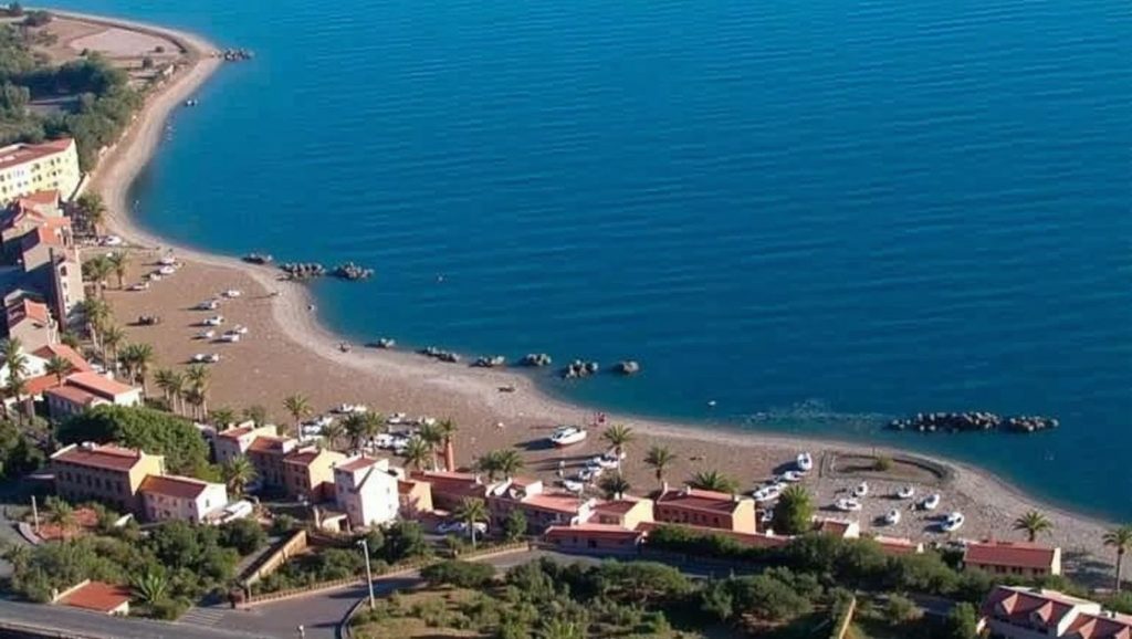 Panorámica de Praia Petrarossa con cielo despejado, Caronia