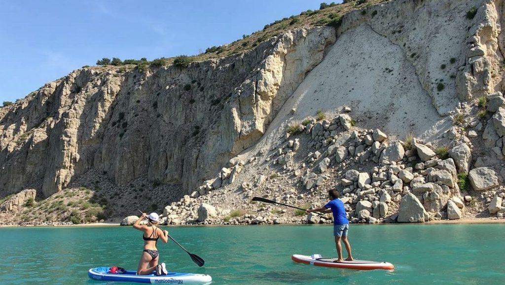 Oleaje en la orilla de Praja naturista Rocca Palumma, costa de Tusa