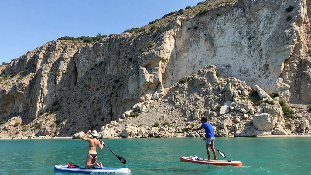 Oleaje en la orilla de Praja naturista Rocca Palumma, costa de Tusa