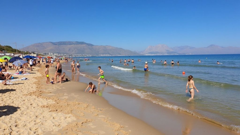 Vista del entorno de Spaggia Forgia, Balestrate, Sicilia