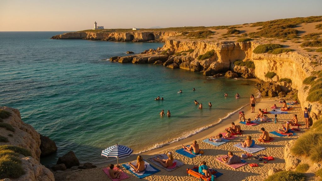 Primer plano de la orilla de Spiaggetta di Cala Rossa, Siracusa