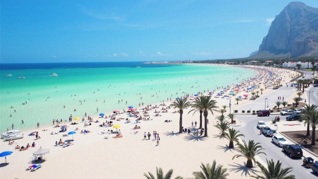 Orilla tranquila de Spiaggia Attrezzata per disabili, playa de San Vito Lo Capo