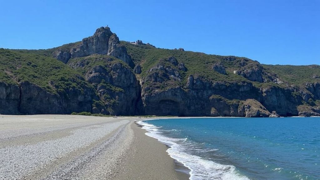 Panorámica completa de Spiaggia Cala dei Liparoti, playa de Milazzo