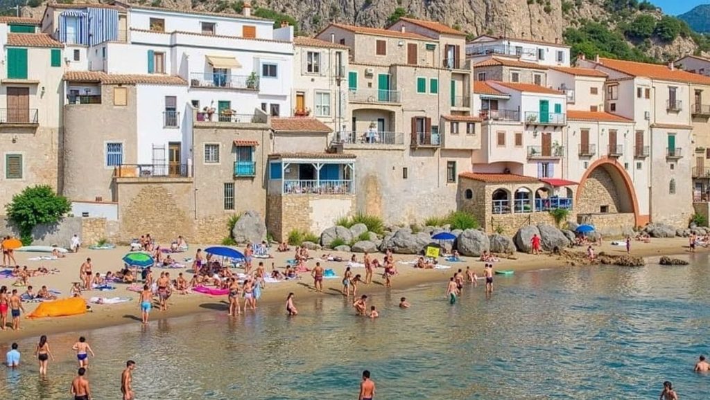 Arena y orilla en Spiaggia del Porto Vecchio, Cefalù, Sicilia