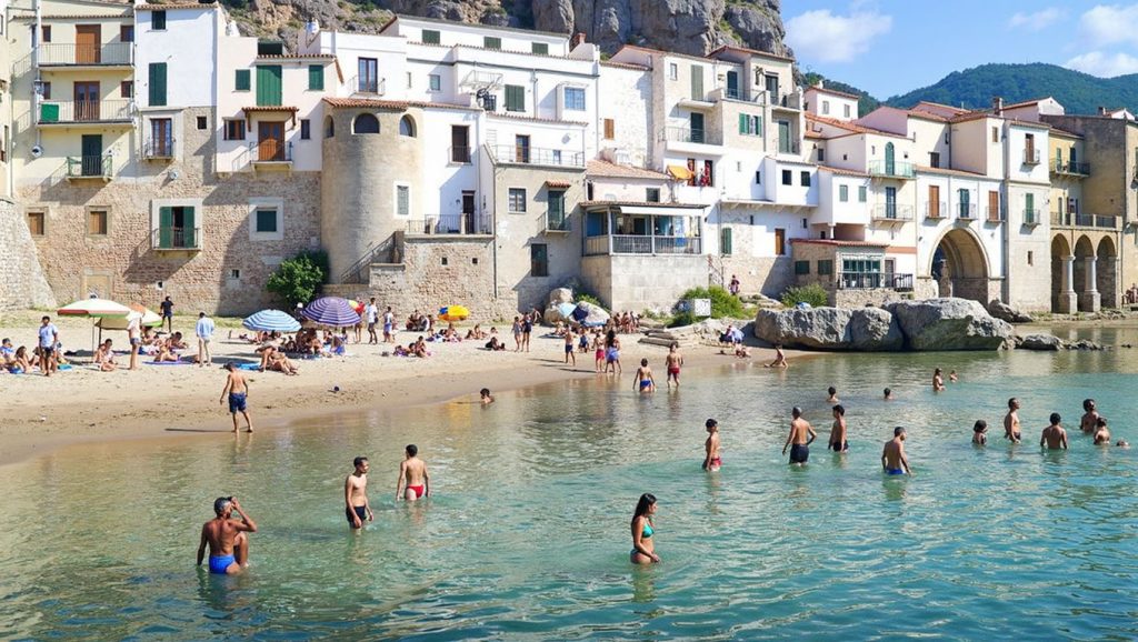 Paseo hacia Spiaggia del Porto Vecchio, Cefalù