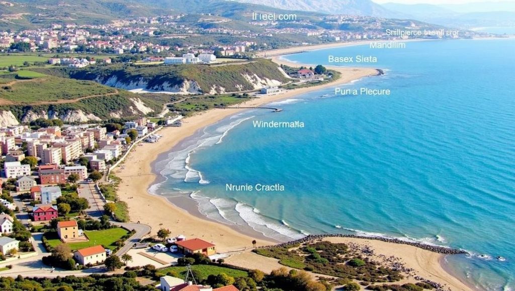 Orilla tranquila de Spiaggia di Marinella, playa de Porto Empedocle