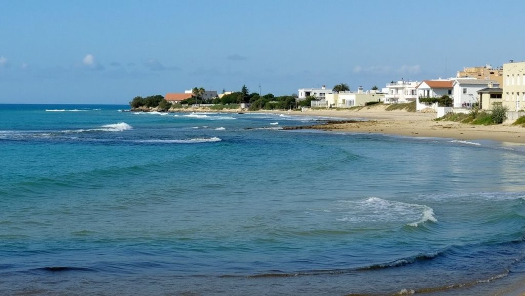Vista amplia de Spiaggia di Punta Secca - Palmento en Santa Croce Camerina, Sicilia