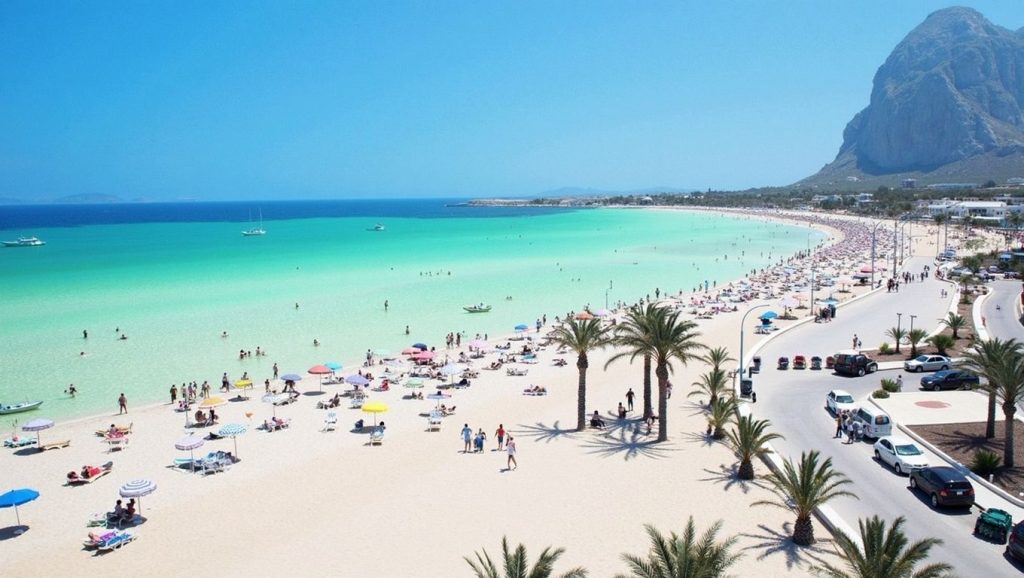 Vista de Spiaggia di Santa Margherita desde la orilla, San Vito Lo Capo