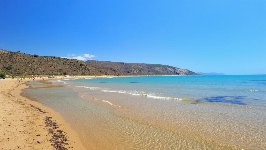 Panorámica de Spiaggia di Siculiana Marina con cielo despejado, Siculiana