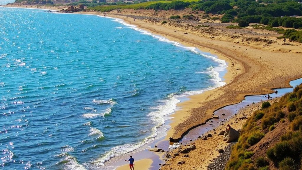 Arena y orilla en Spiaggia Ex Porto Antico Selinunte, Campobello di Mazara, Sicilia