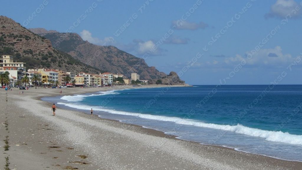 Línea de costa en Spiaggia Fondaco Parrino, Letojanni