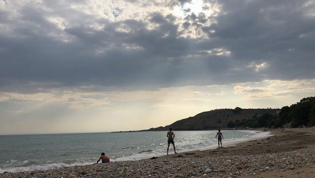 Amplio horizonte marino en Spiaggia Lumia, Sciacca