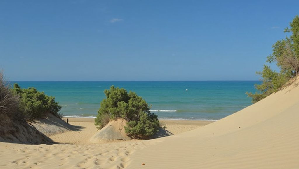 Detalle de arena y agua en Spiaggia Santa Maria del Focallo, Ispica