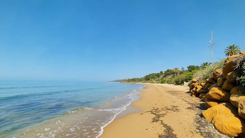 Orilla tranquila de Spiaggia Timpi Russi, playa de Sciacca