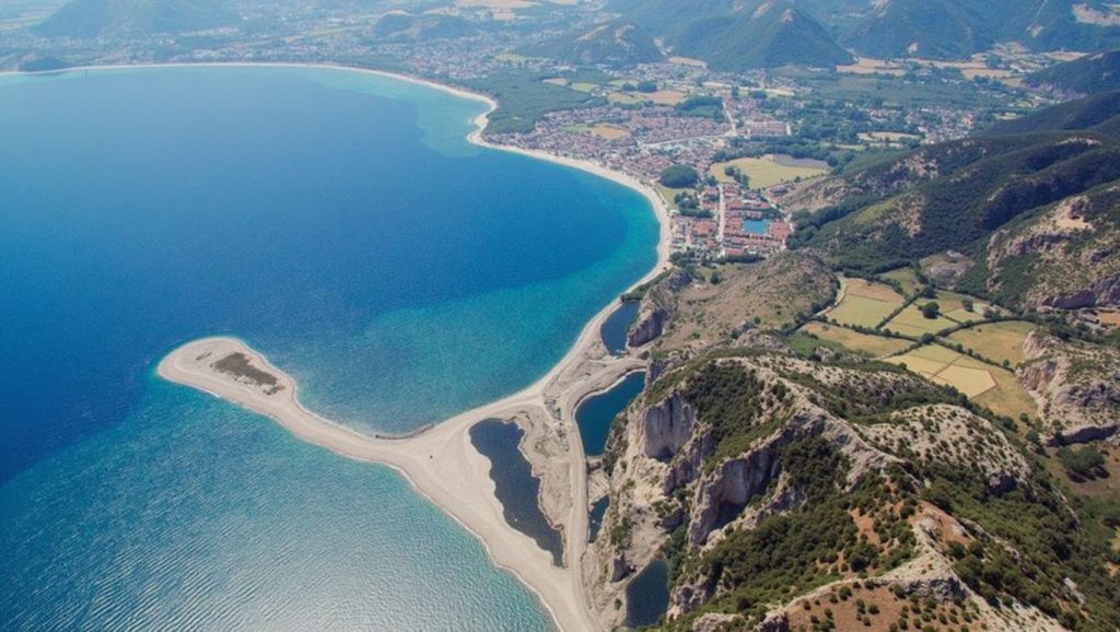 Panorámica completa de Valle Tindari, playa de Oliveri